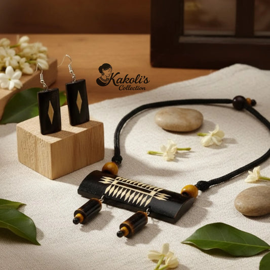 Midnight Weave Bamboo Jewellery Set