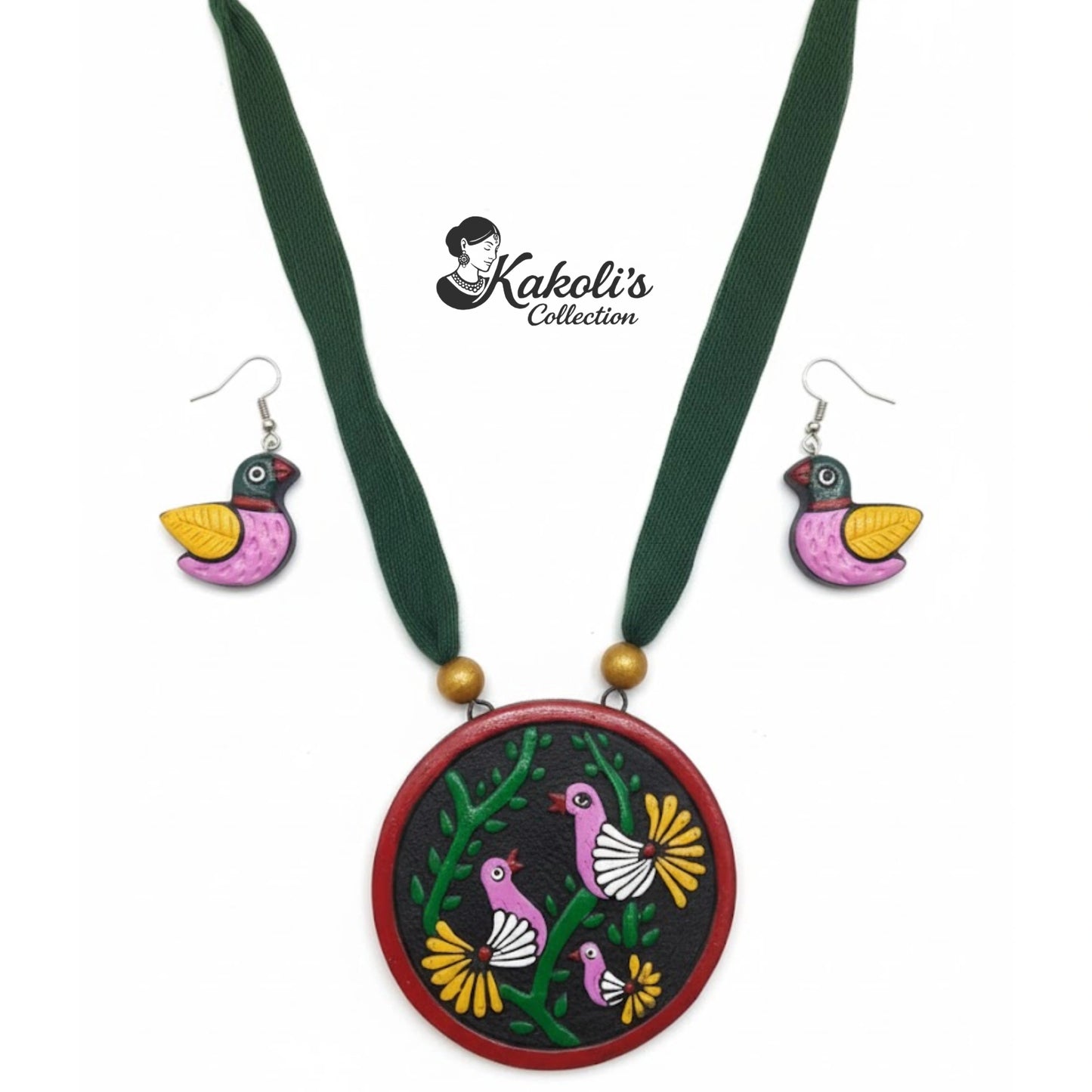Raga Birds of Paradise Terracotta Jewelry Set
