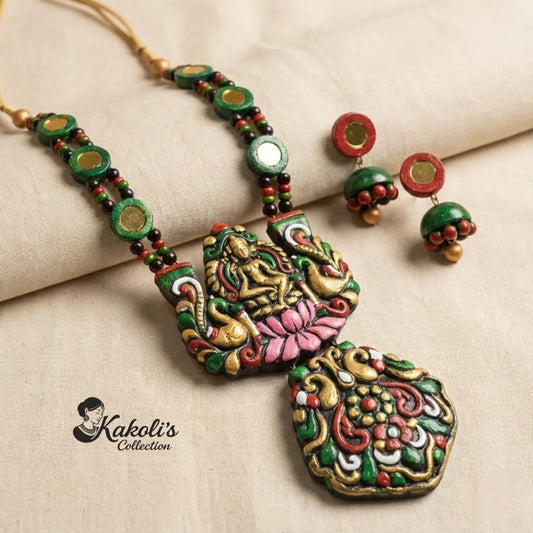 Lakshmi Abundance Terracotta Necklace & Earrings Set