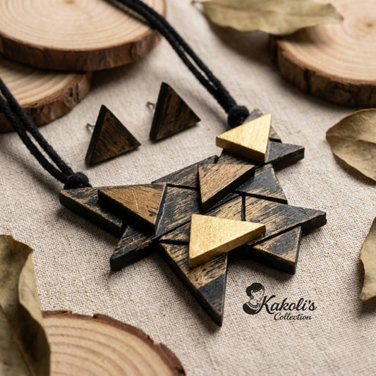Geo Shards Terracotta Necklace & Earrings Set