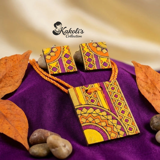 Mosaic Arch Terracotta Necklace & Earrings Set