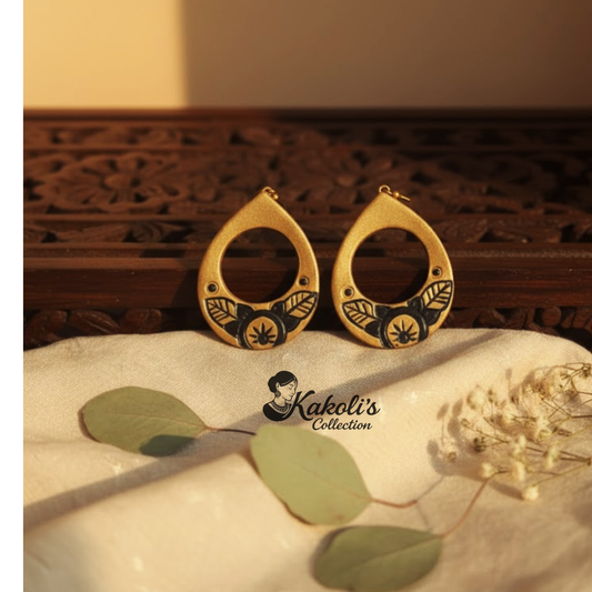 Floral Teardrop Terracotta Earrings