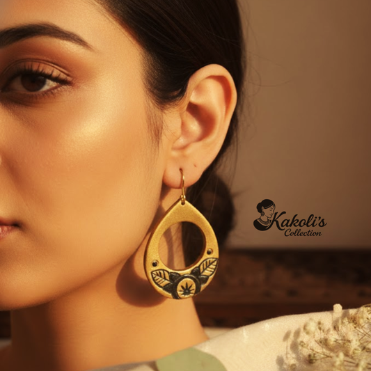 Floral Teardrop Terracotta Earrings