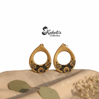 Floral Teardrop Terracotta Earrings