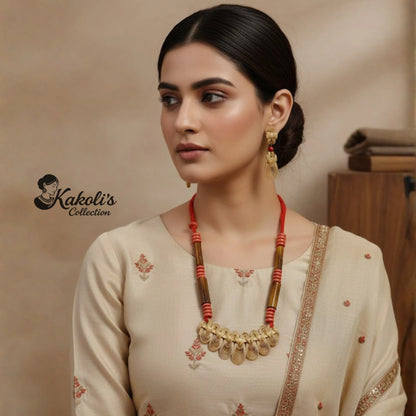 Golden Wave Cane & Bamboo Jewellery Set