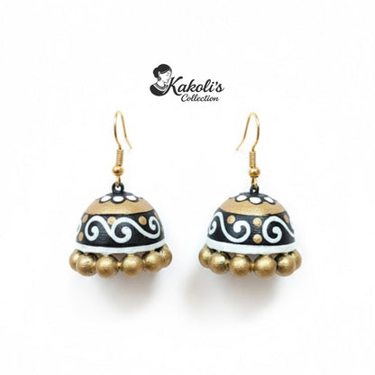 Noor Scroll Terracotta Jhumka Earrings