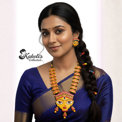 Adi Shakti - Hand Painted Divine Goddess Terracotta Jewellery Set