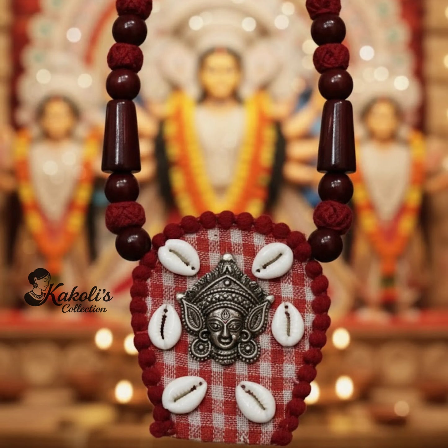 Devi Shankh Cowrie Necklace & Earrings Set