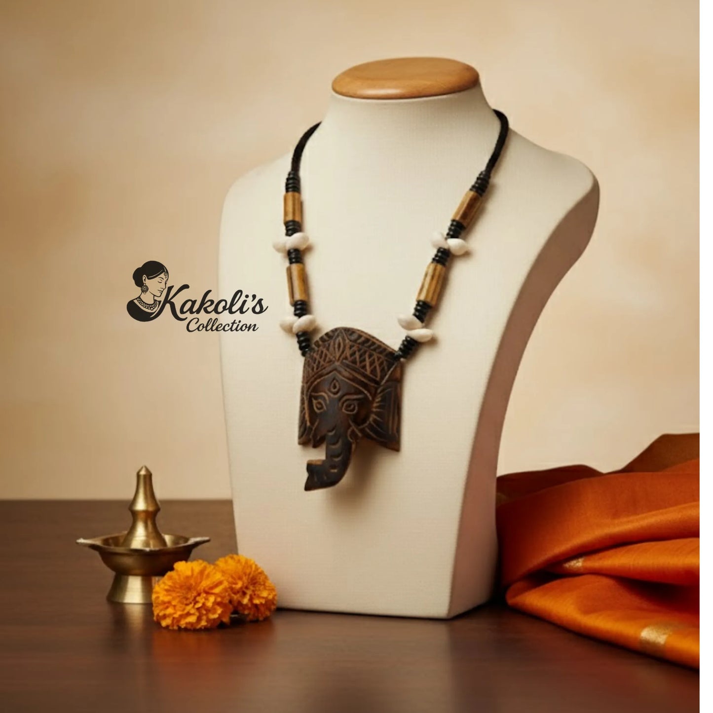 Forest Ganesha Bamboo Necklace Set