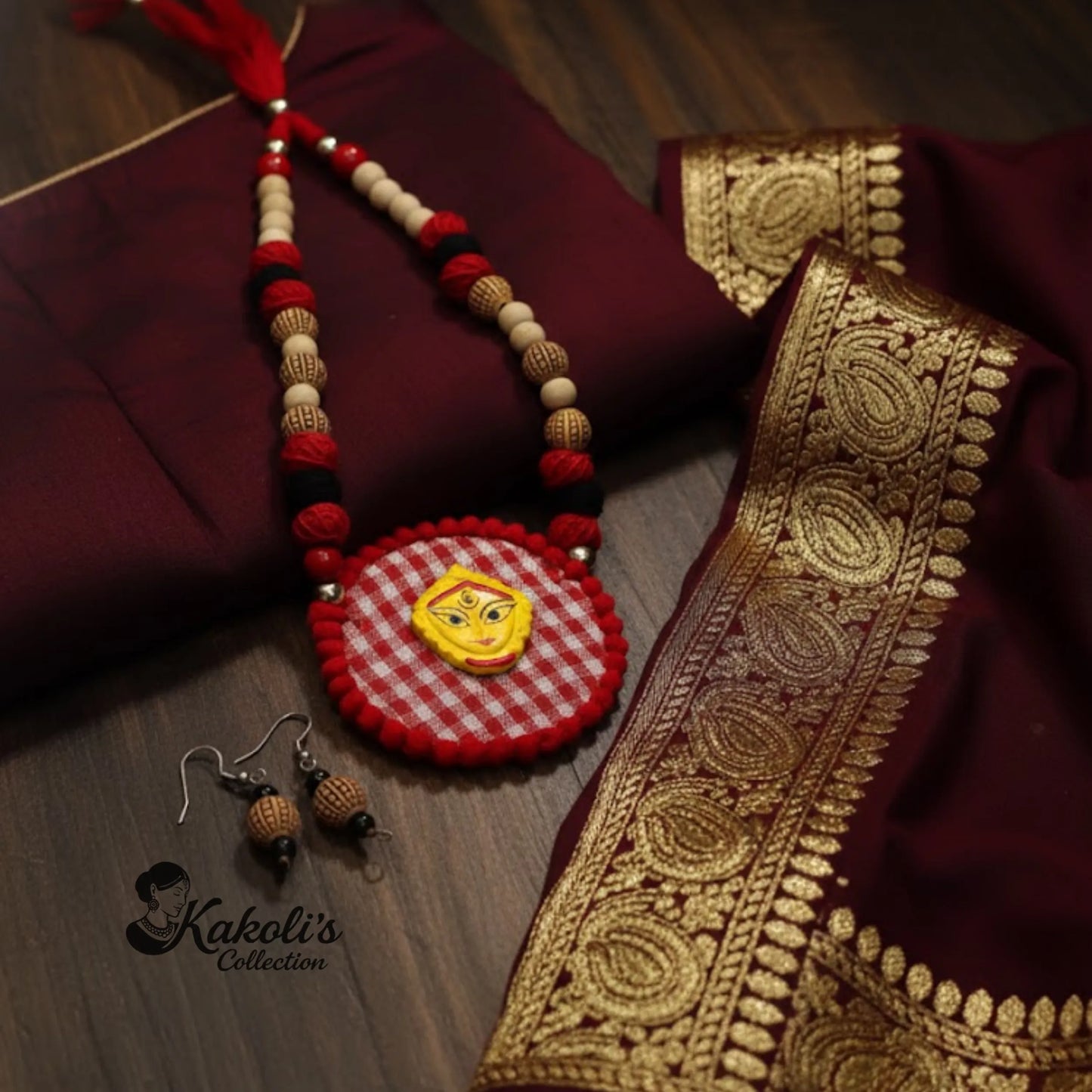 Shubho Durga Mixed-Media Necklace & Earrings Set