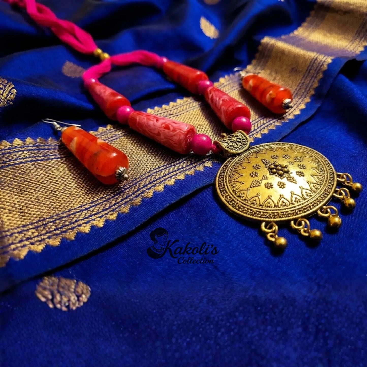 Dokra Royale Polymer & Metal Necklace Set