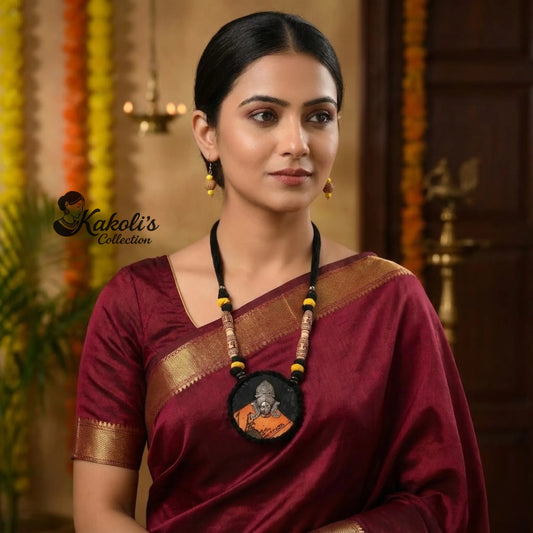 Shakti Drape Fabric & Metal Goddess Necklace Set