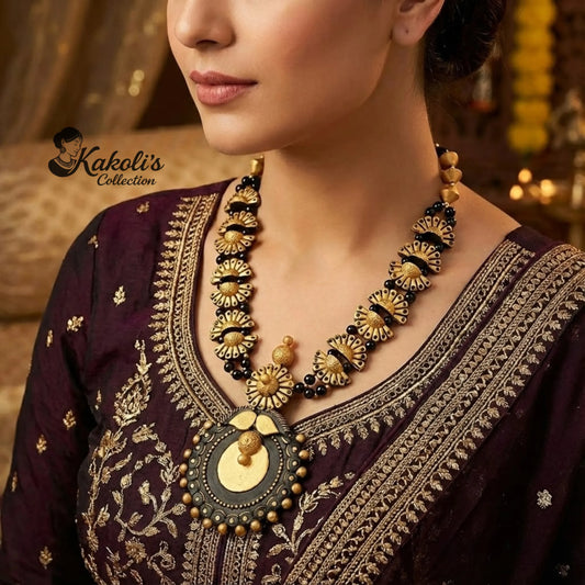 Royal Glow Terracotta Necklace & Jhumka Set
