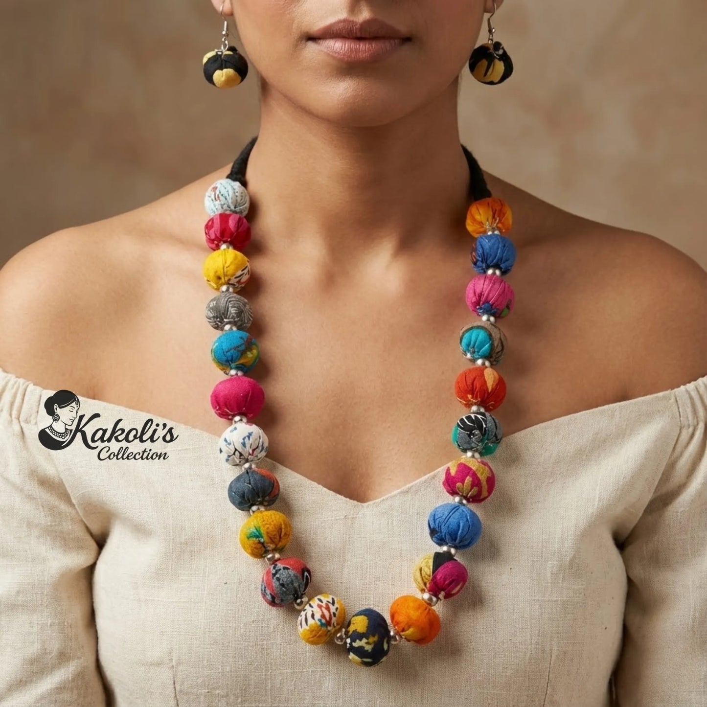 Earthsong Cotton Bloom Fabric Jewelry Set