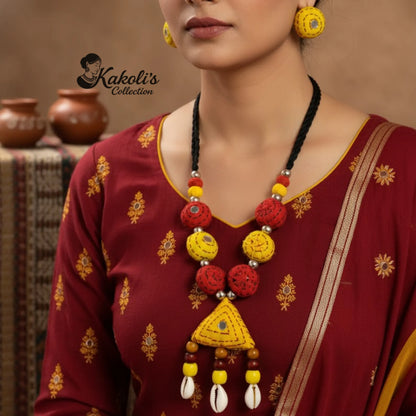 Ranga Dhaga Folk Fabric Jewellery Set