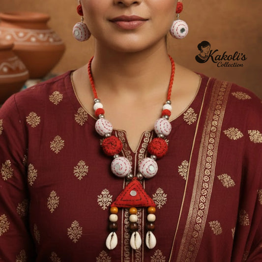 Ranga Dhaga Folk Fabric Jewellery Set