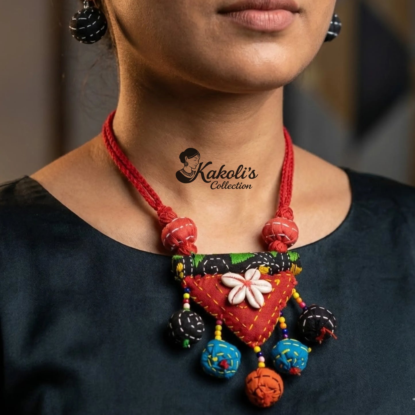 Carnival Bloom Fabric Necklace Set