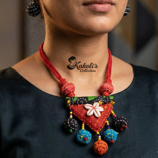 Carnival Bloom Fabric Necklace Set