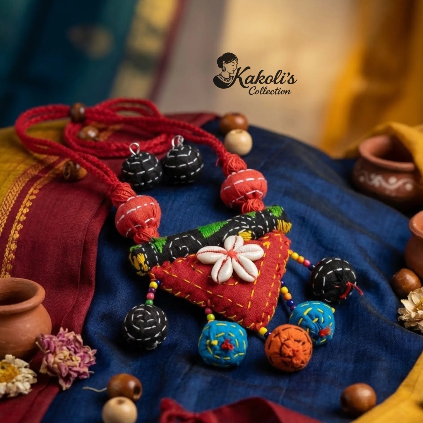 Carnival Bloom Fabric Necklace Set