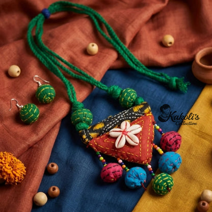 Carnival Bloom Fabric Necklace Set