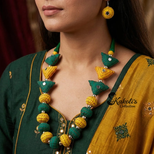 Meadow Moods Fabric Ball Jewellery Set