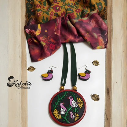 Raga Birds of Paradise Terracotta Jewelry Set