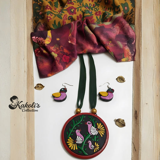 Raga Birds of Paradise Terracotta Jewelry Set