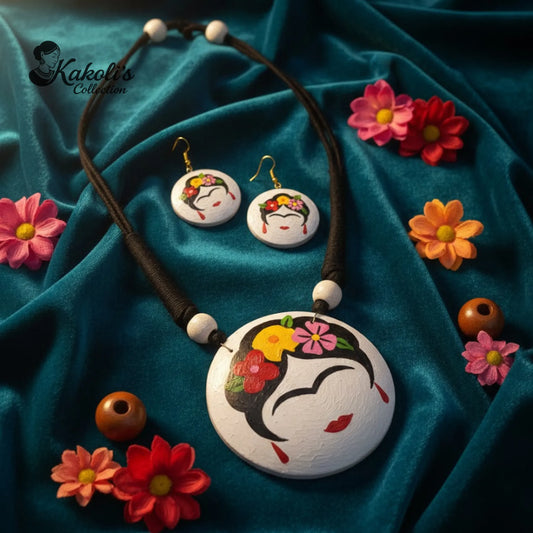 Frida Muse Terracotta Necklace & Earrings Set
