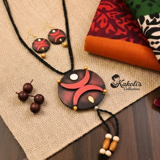 Chediraj Harmony Terracotta Necklace & Earrings Set