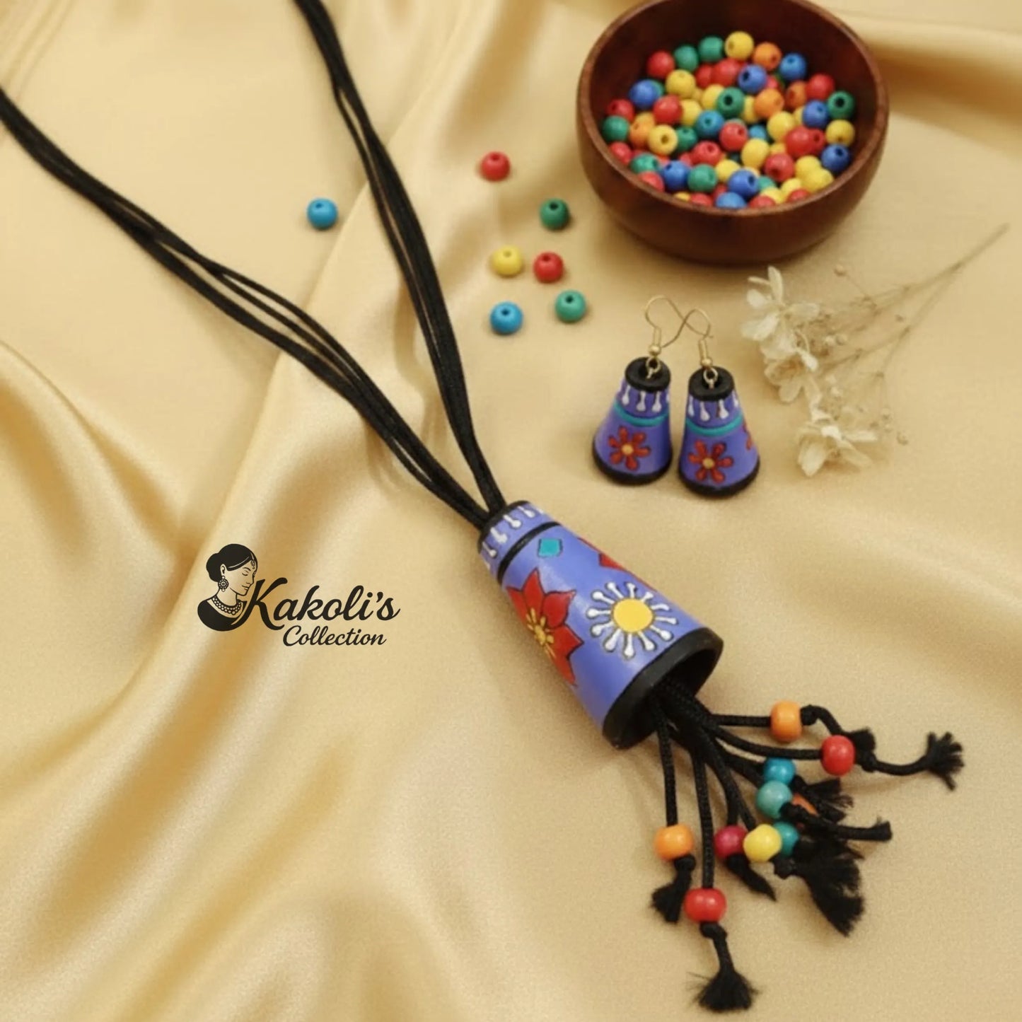Festive Bell Terracotta Necklace & Earrings Set