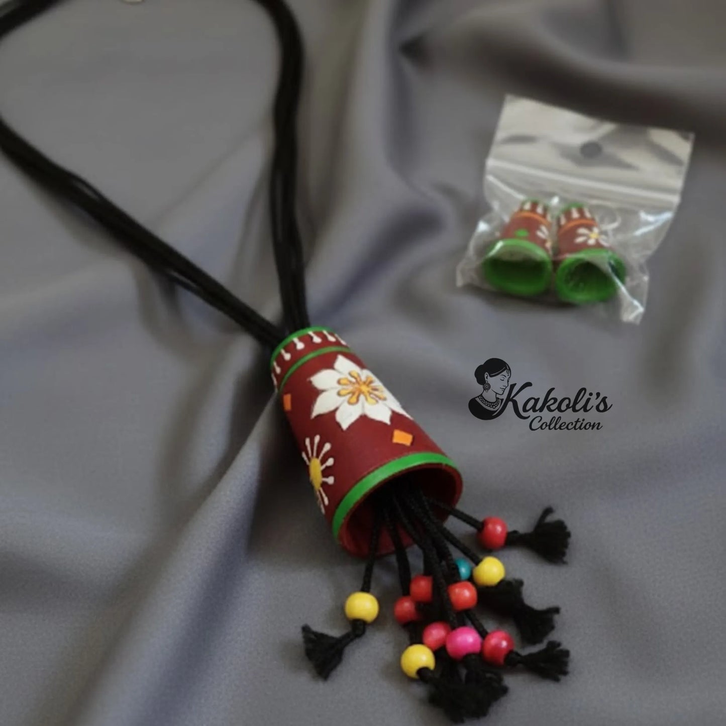 Festive Bell Terracotta Necklace & Earrings Set