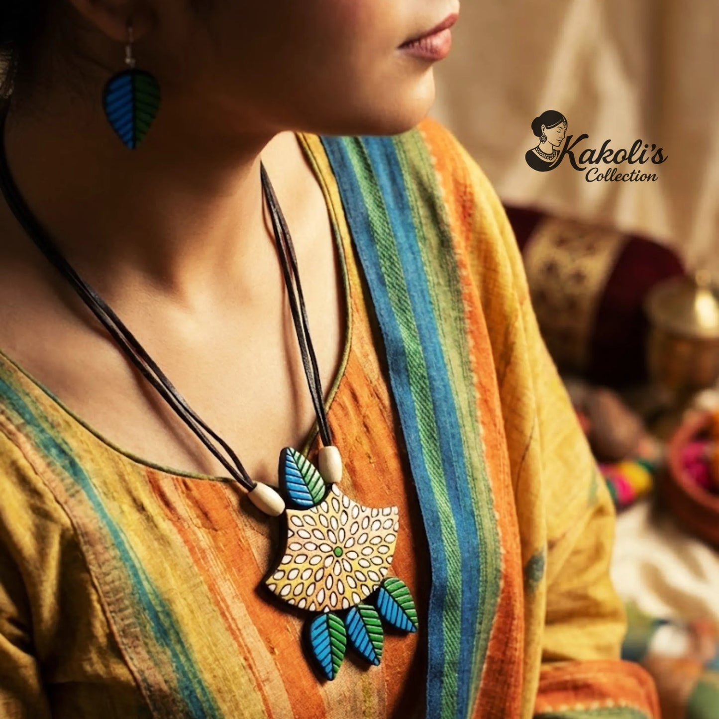 Forest Canopy Terracotta Necklace & Earrings Set
