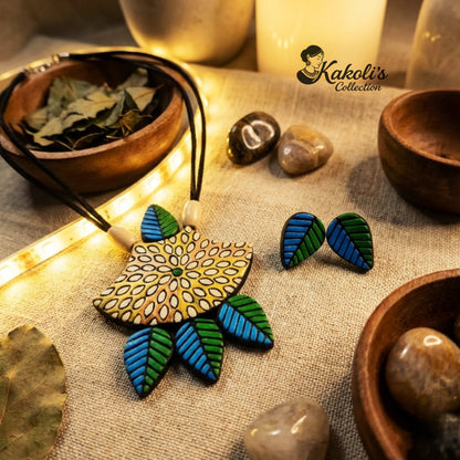 Forest Canopy Terracotta Necklace & Earrings Set