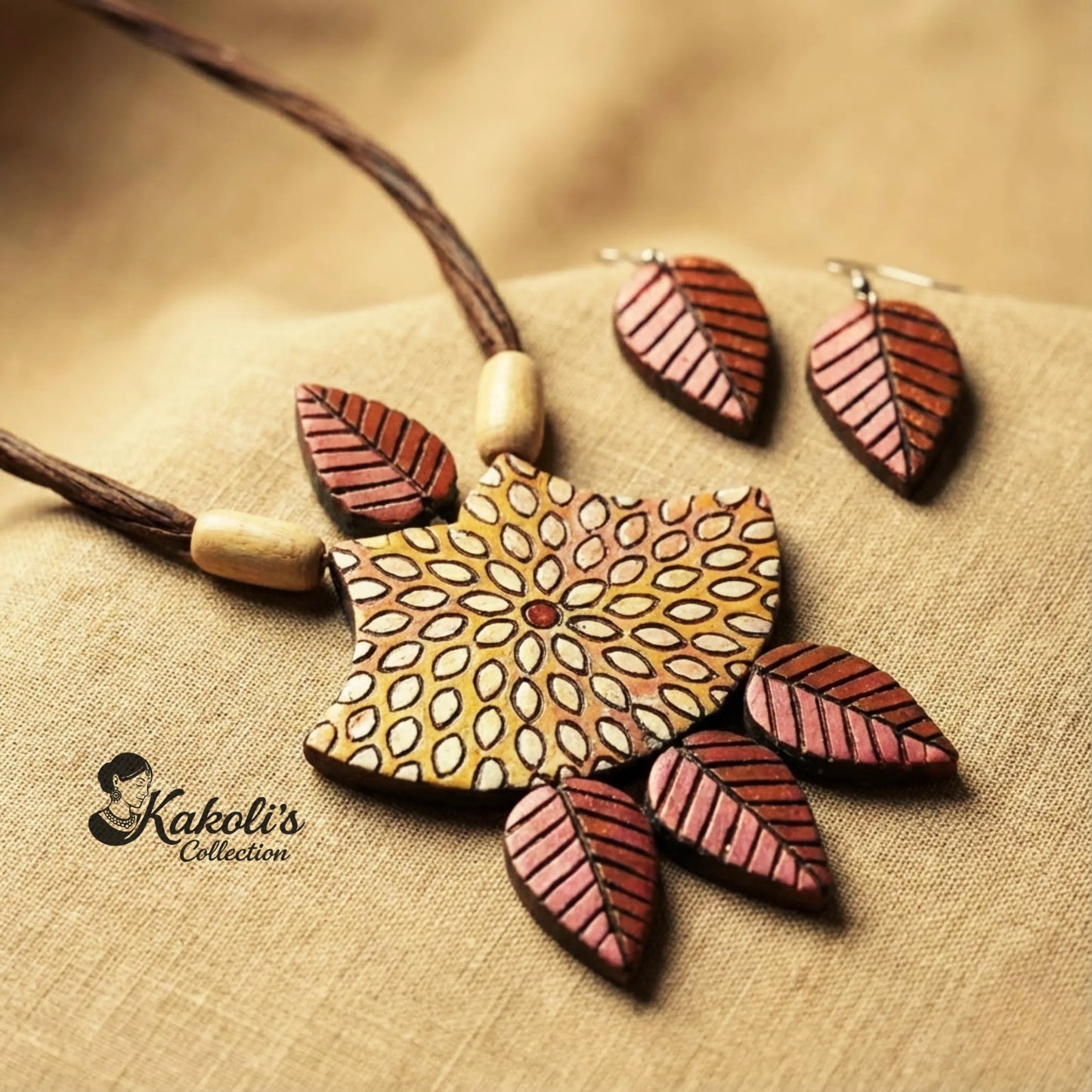 Forest Canopy Terracotta Necklace & Earrings Set