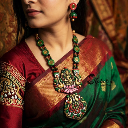 Lakshmi Abundance Terracotta Necklace & Earrings Set