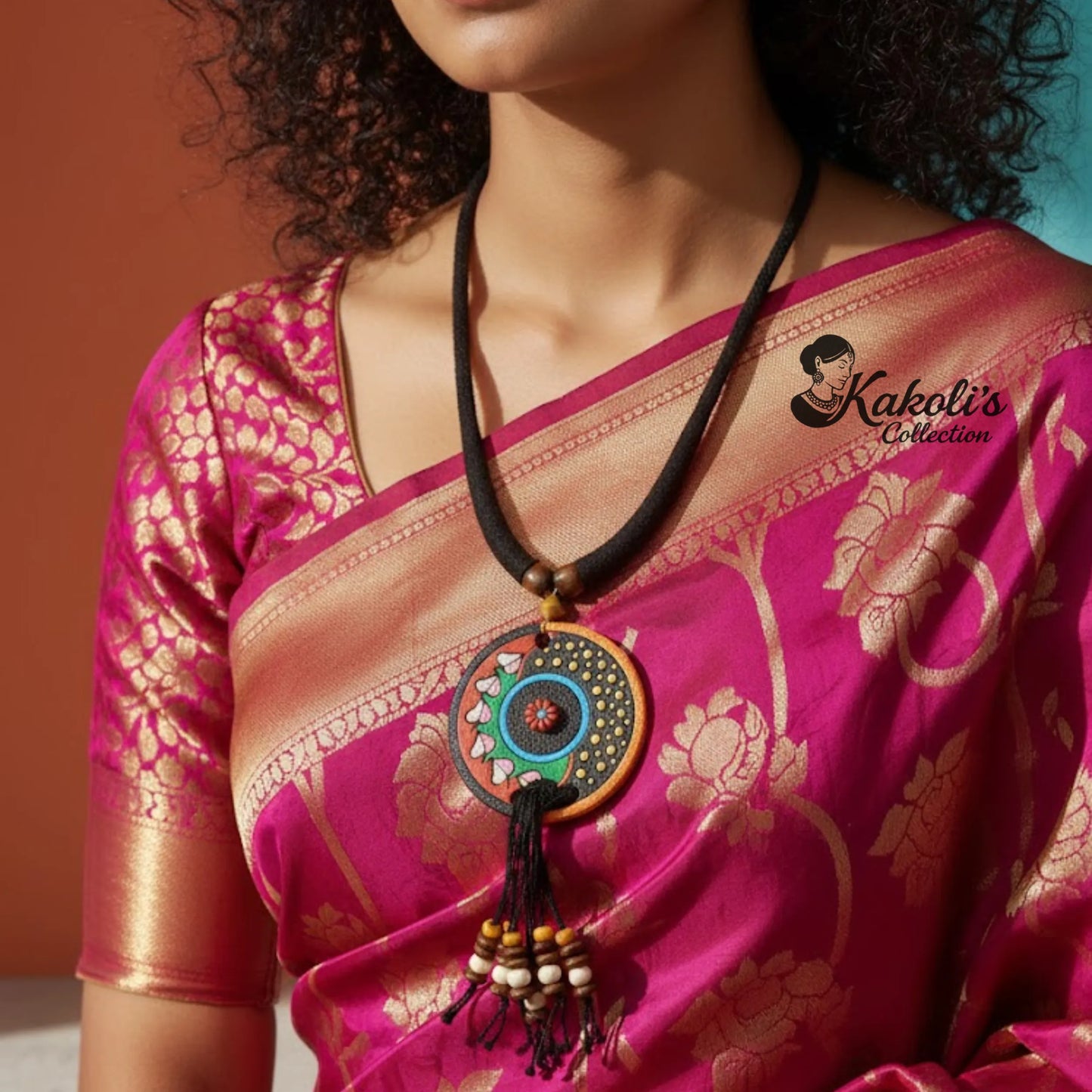 Boho Bloom Tassel Terracotta Necklace & Earrings Set