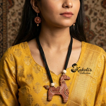 Terracotta Horse Guard Necklace & Earrings Set