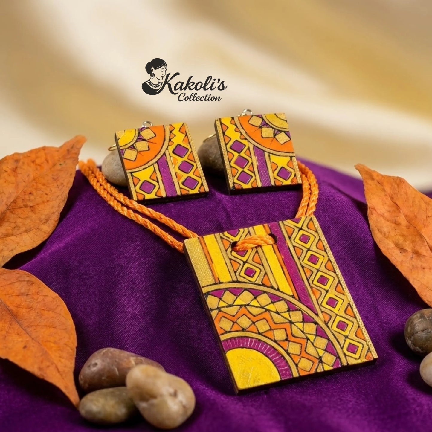 Mosaic Arch Terracotta Necklace & Earrings Set