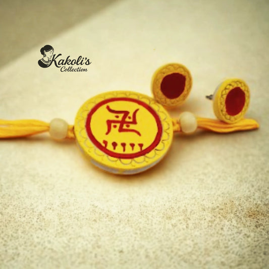 Shubh Swastik Terracotta Choker & Earrings Set